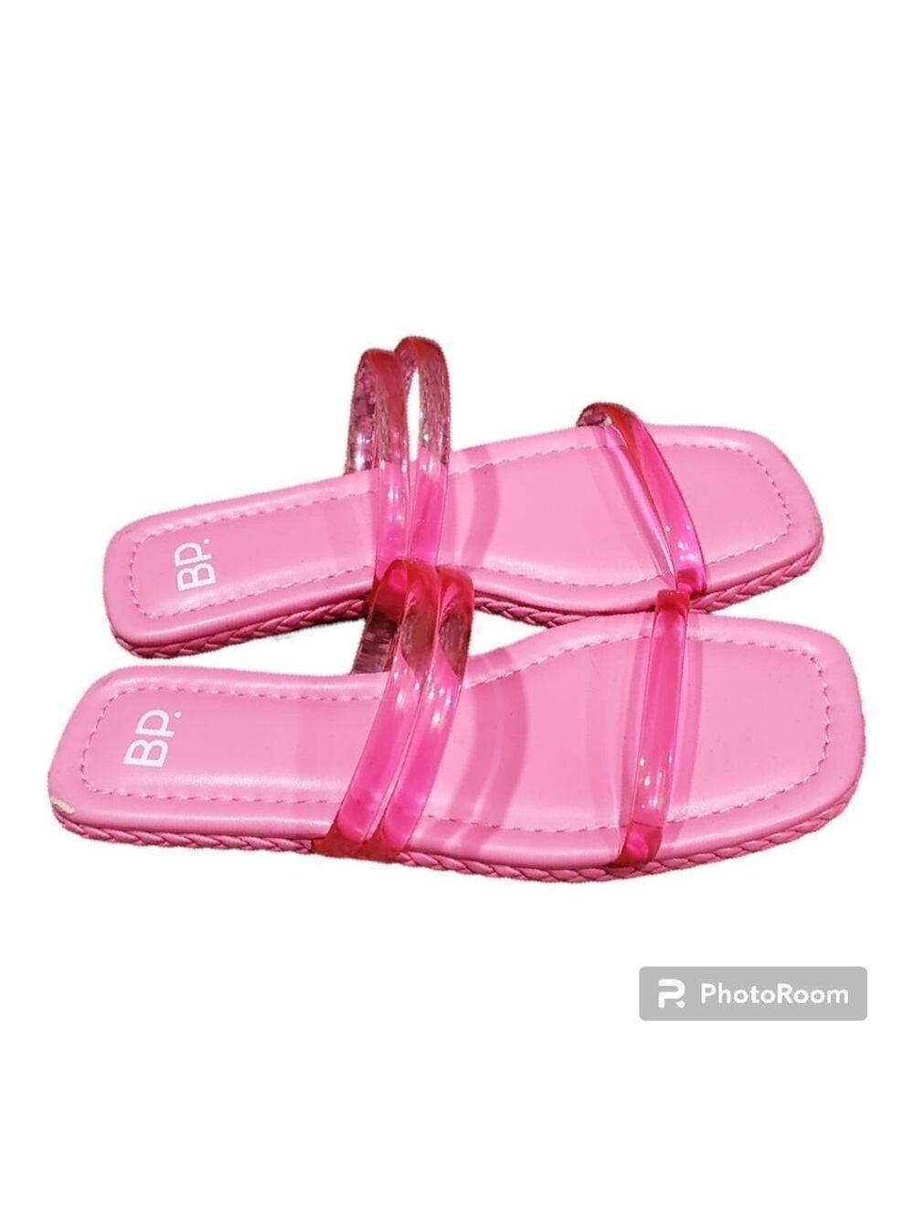 BP Viola Pink Jelly Braided Slide Sandals 5.5 Square Toe